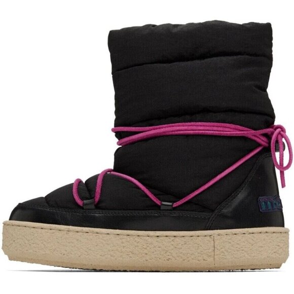 Isabel Marant Zenora Boots 37 US 6.5 Womens Black Fleece Lied $815 - Picture 13 of 14